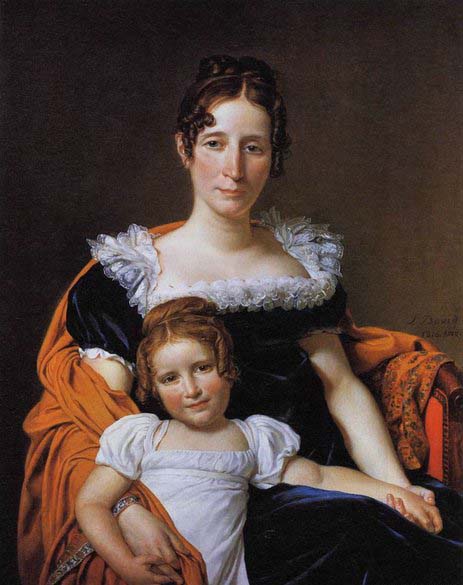 Jacques-Louis  David Portrait of the Comtesse Vilain XIIII and her Daughter